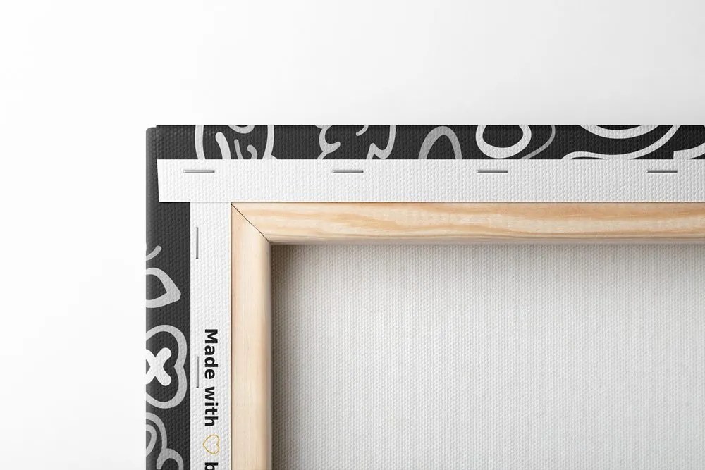 Tablou Mandala iubirii în design alb-negru