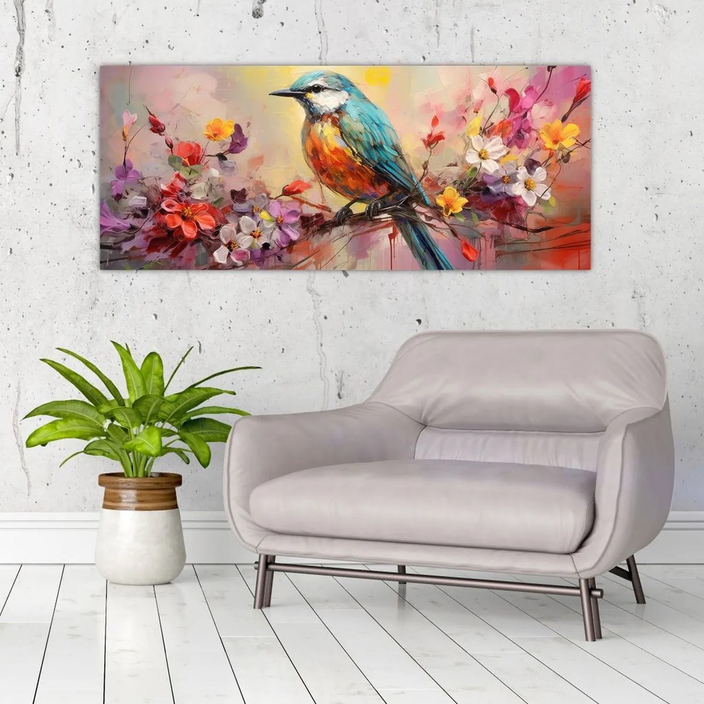 Tablou - Pictura de o pasăre (120x50 cm)