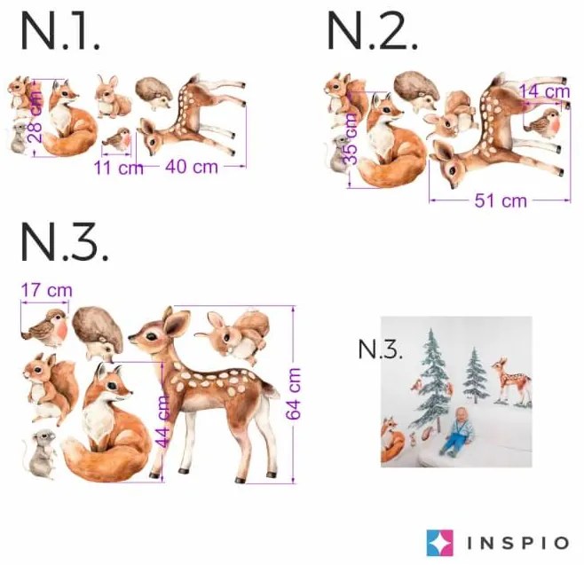 INSPIO Animale din pădure - autocolante pentru copii