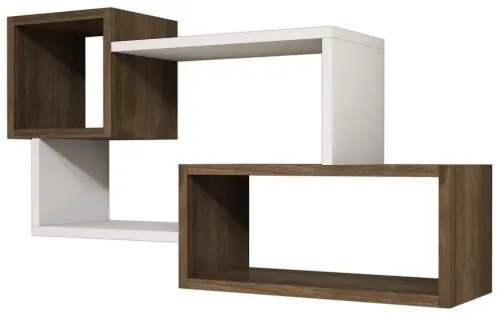 Etajeră de perete AFRO 51x90,6 cm albă/maro