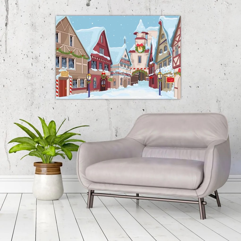 Tablou - Stradă de iarnă (90x60 cm)