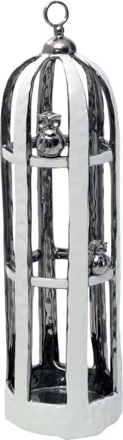 Decorațiune în formă de colivie Cage, 53x16x16 cm, ceramica, alb