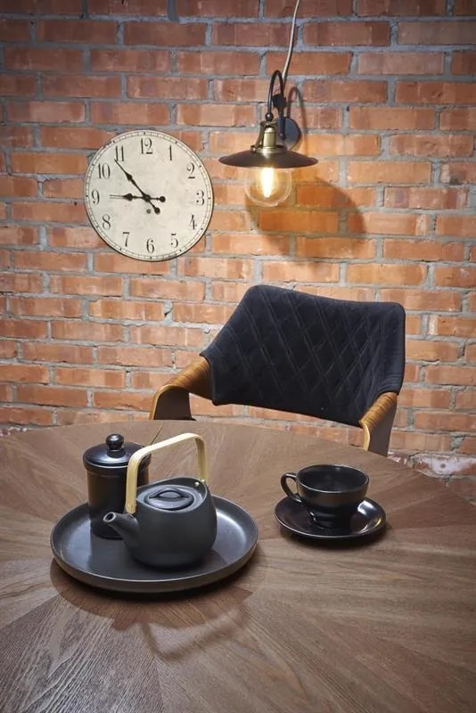 Set masa rotunda Carmelo ø100 cm + 3 scaune K396 nuc/negru