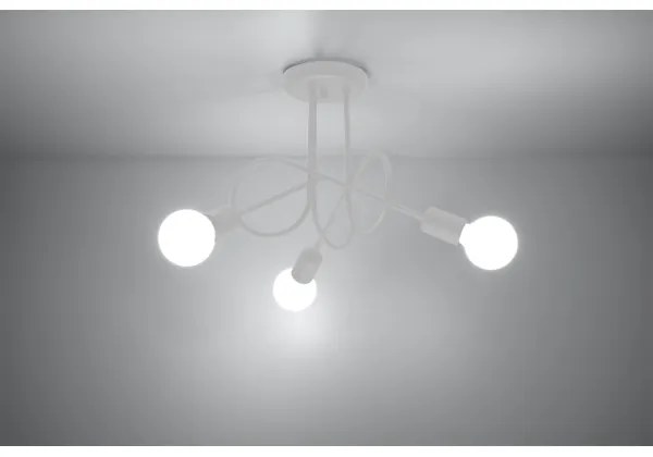 Lustră pe tijă Sollux SL.1431 LOOP 3xE27/15W/230V alb