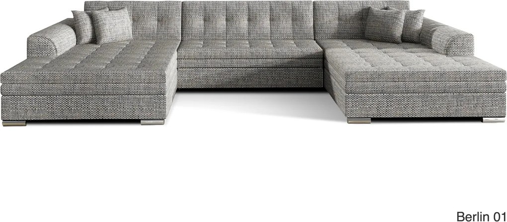 Colțar lemn masiv Formă U Extensibil Leyton 355x165cm Personalizabil