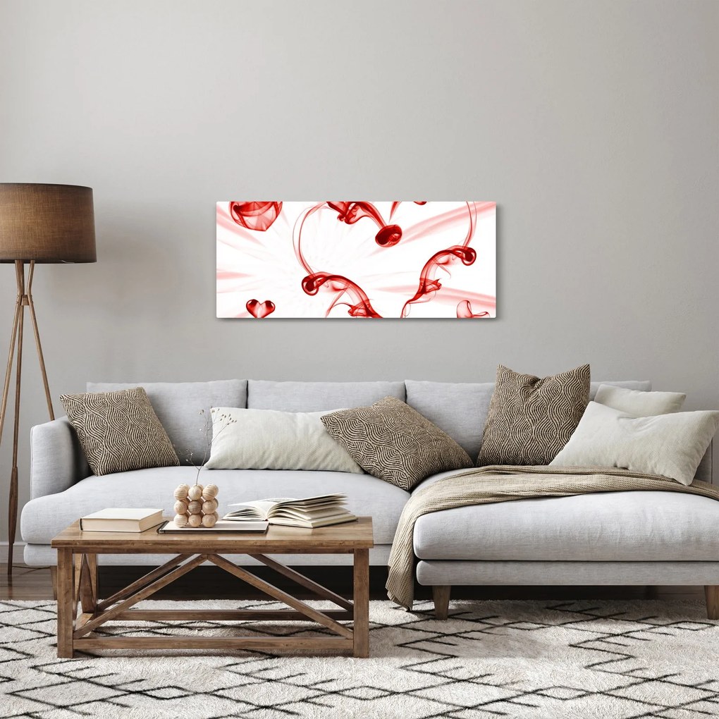 Tablou cu inima din fum (120x50 cm)