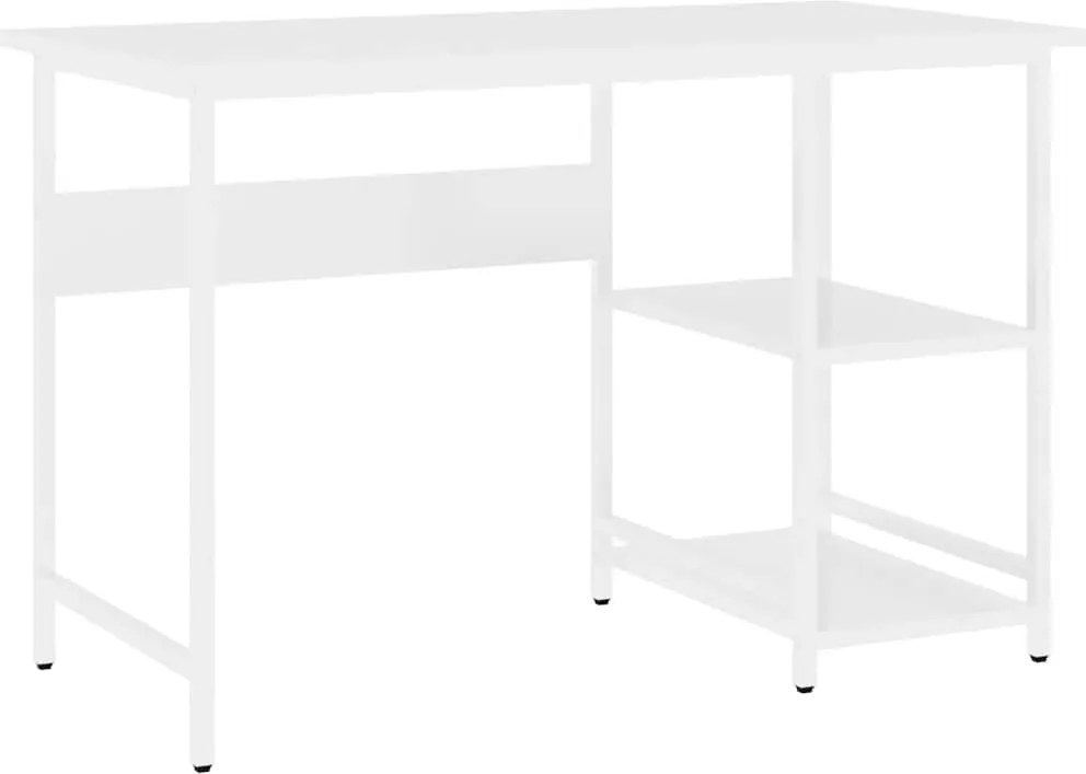 vidaXL Birou de calculator, alb, 105x50x72 cm, MDF și metal