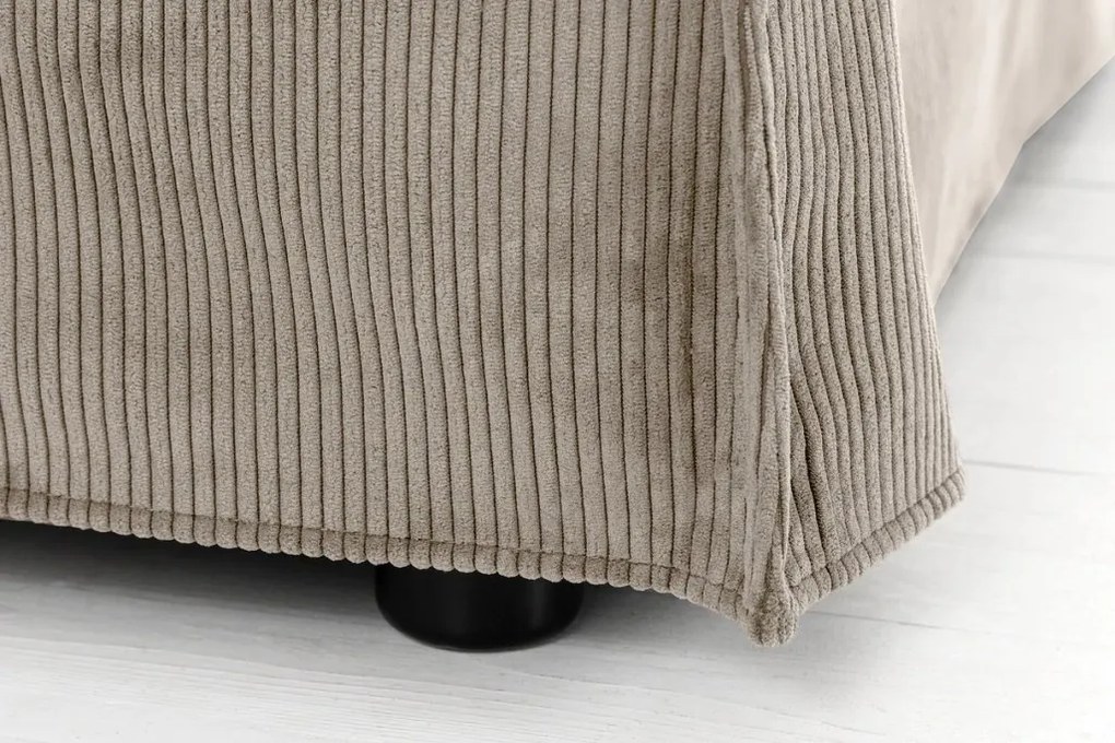 Canapea confortabila Heaven 200cm, catifea raiata greige