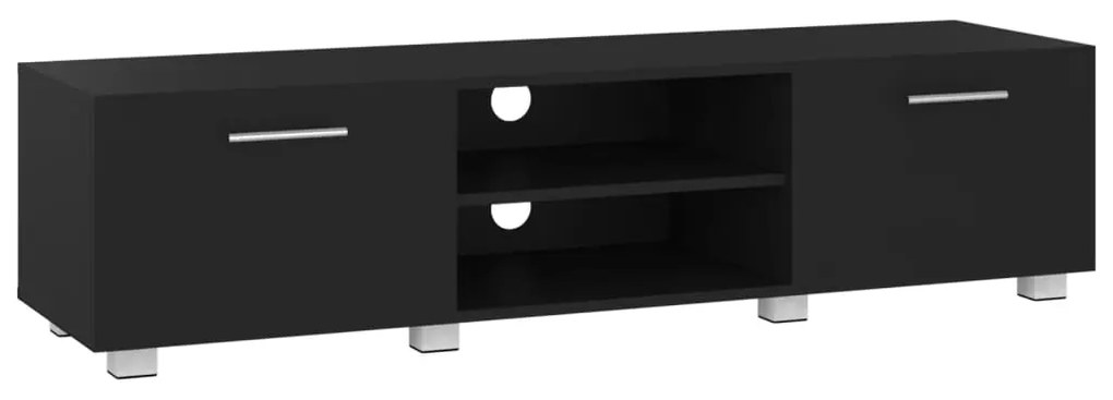 340629 vidaXL Comodă TV, negru, 140x40x35 cm, lemn prelucrat