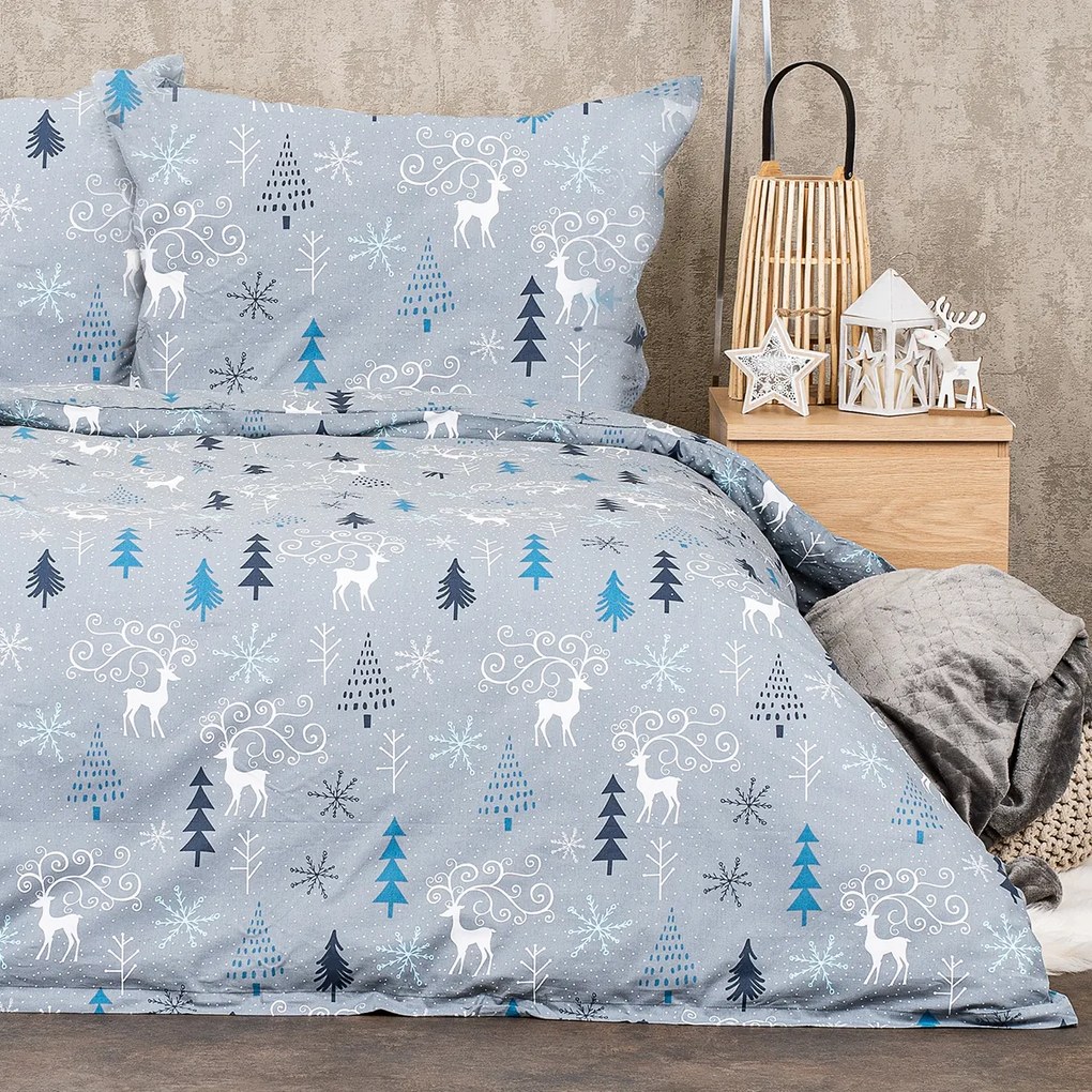 Lenjerie de pat din bumbac 4Home Elegant deer grey, 140 x 220 cm, 70 x 90 cm