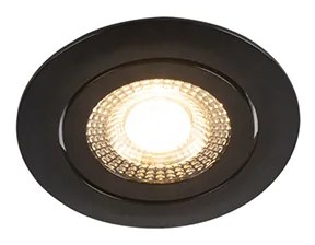 Set de 5 spoturi moderne îngropate negre incl. LED cu dimmer în 3 trepte - Mio
