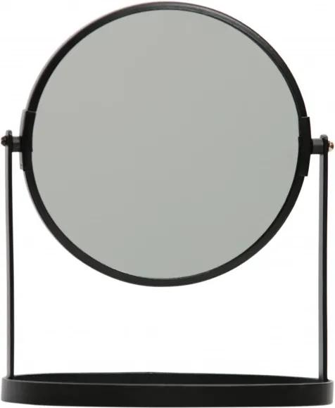 Oglinda rotunda cu rama din fier neagra Yentl, 24x19x12 cm