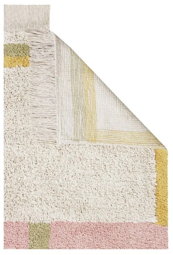 Covor roz/crem lavabil/țesut manual din bumbac 200x300 cm Lanes Vintage Nude – Lorena Canals