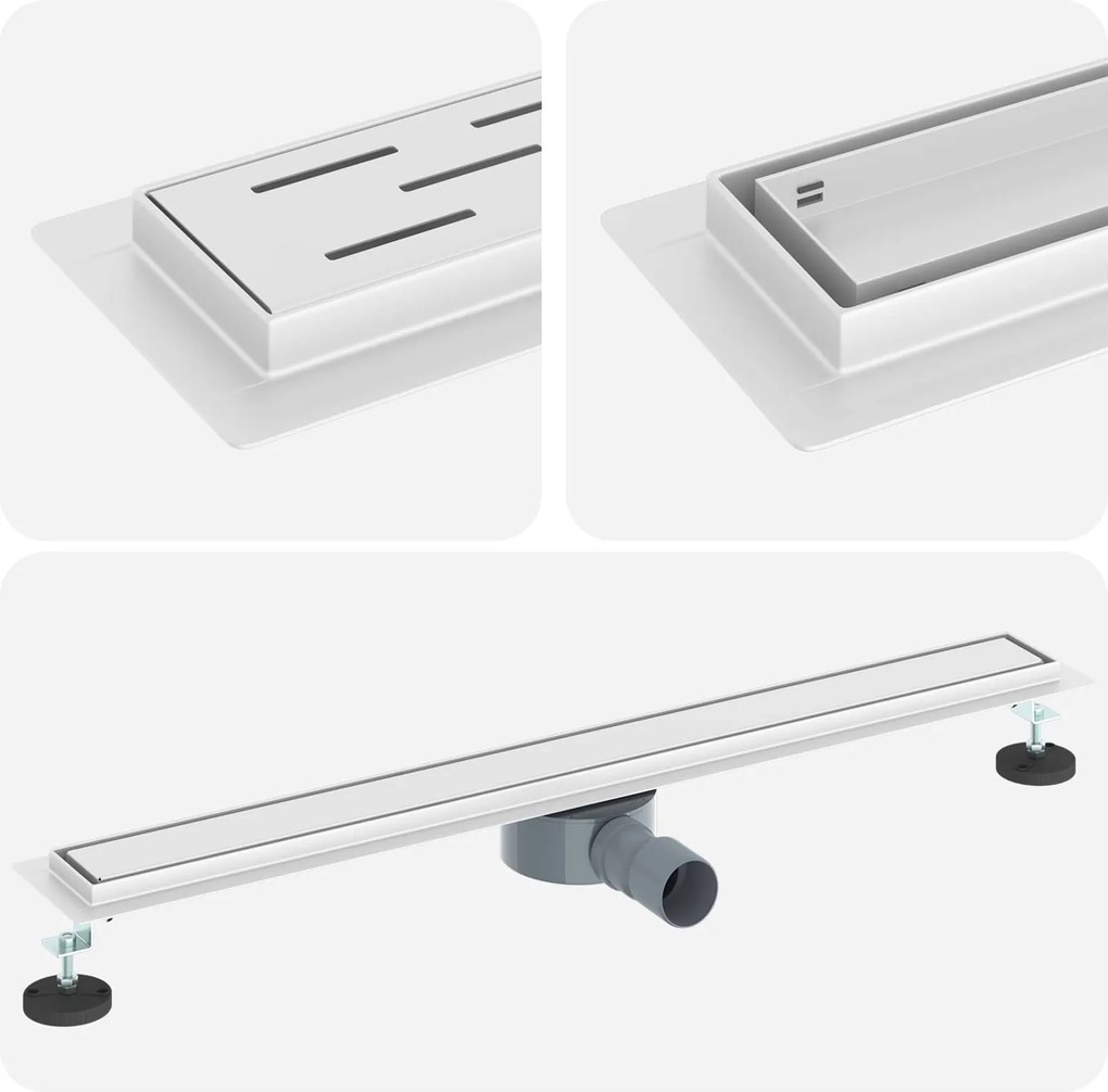 vidaXL Scurgere de duș 2 în 1 cu sifon 360° Argintiu 80 cm