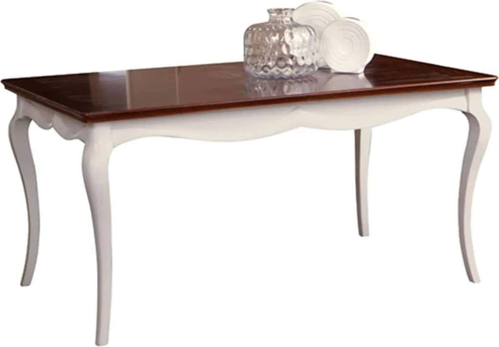 Masă lemn masiv nuc Dining Milan Alb- 160/, 250 × 90 × 77,5 cm