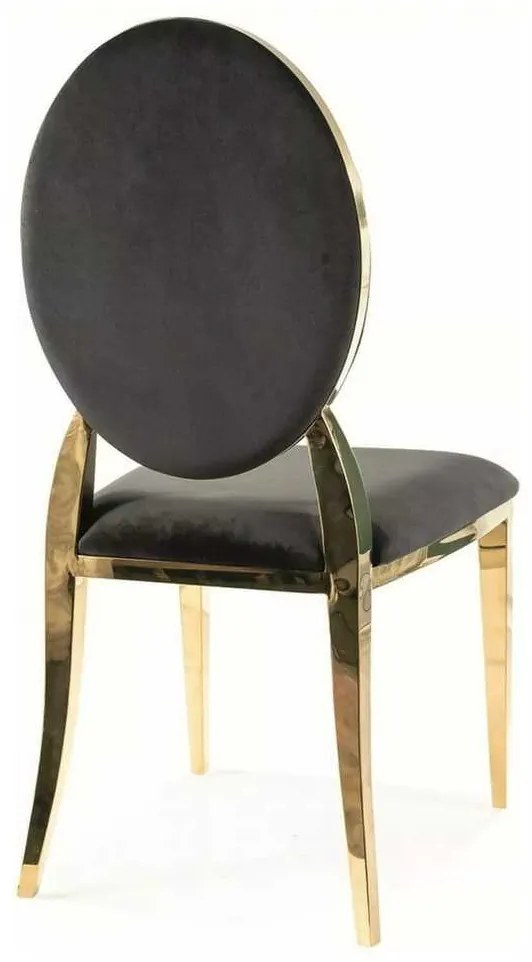 Scaun de bucătărie Capo Velvet, negru / auriu