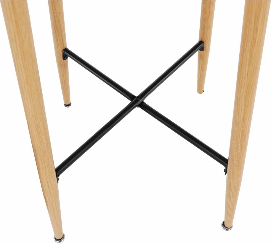 Masă de bar, alb/stejar, diametru 60 cm, IMAM