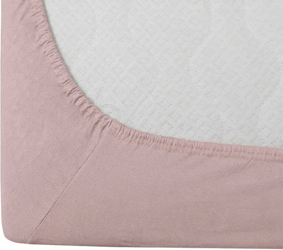 Cearsaf din bumbac cu elastic STANDARD 90 x 200 cm roz prafuit