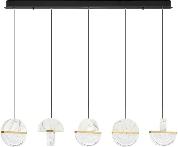Lustra decorativa liniara cu 5 pendule LED 3000K DORIN
