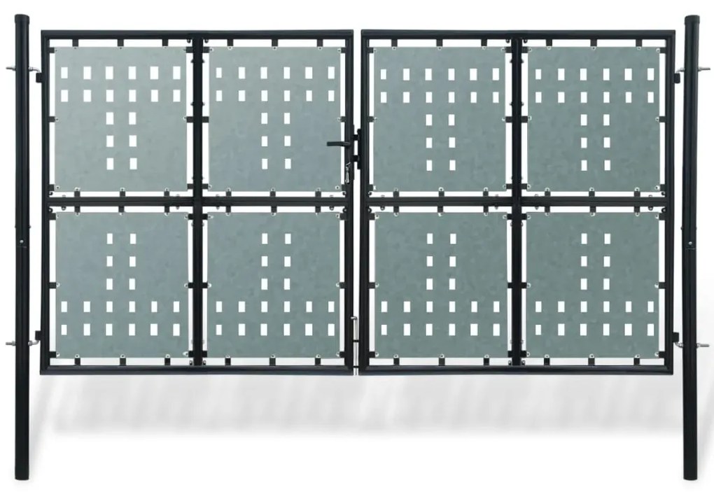 vidaXL Poartă de gard cu o ușă, negru, 300x250 cm