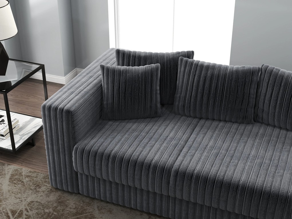 Canapea extensibilă dumonde cu ladă de depozitare si sezut confortabil din spuma high-density, Gloria Ambience Grey 240x100 cm