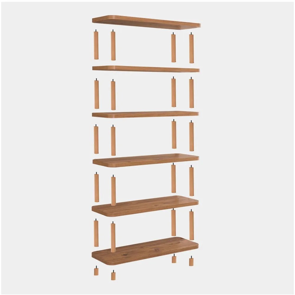 Bibliotecă cu aspect de lemn de pin 80x168,5 cm Step – Kalune Design