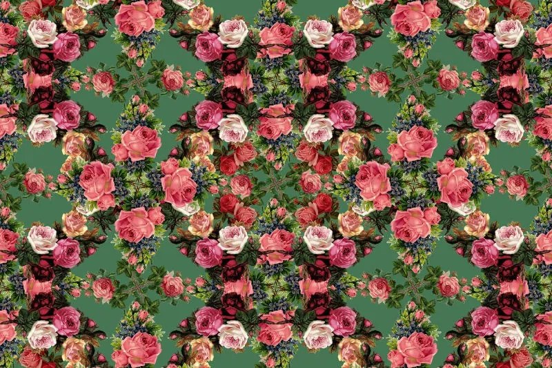 Tapet multicolor din hartie cu fibre de nailon Floral Frida Garden Rebel Walls