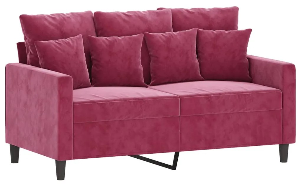 359297 vidaXL Canapea cu 2 locuri, roșu vin, 120 cm, catifea