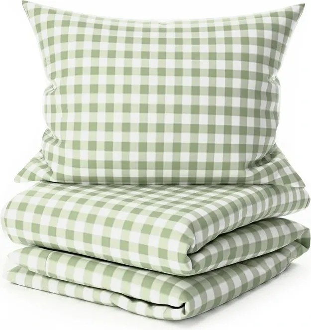 Lenjerie de pat din bumbac NORDIC CHECK verde Dimensiune lenjerie de pat: 70 x 90 cm | 140 x 200 cm
