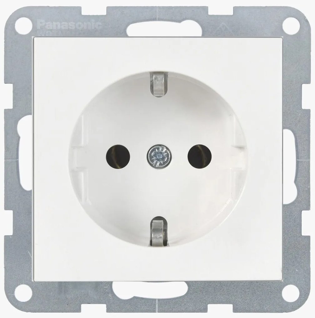 Priza simpla cu impamantare 16A, IP20, Alb, Panasonic Karre Plus 55