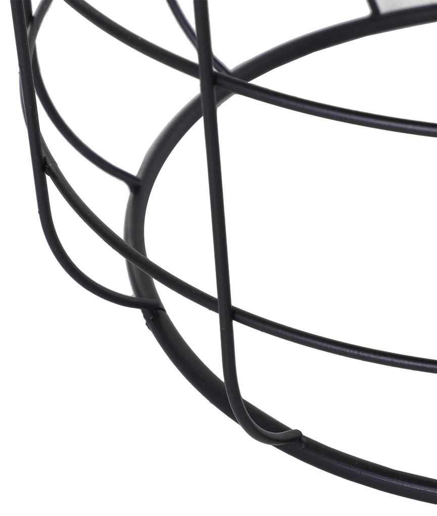 Outsunny Set 2 Piese Masuta de Cafea din Metal Negru , Φ50x50cm & Φ41.5x35.5cm