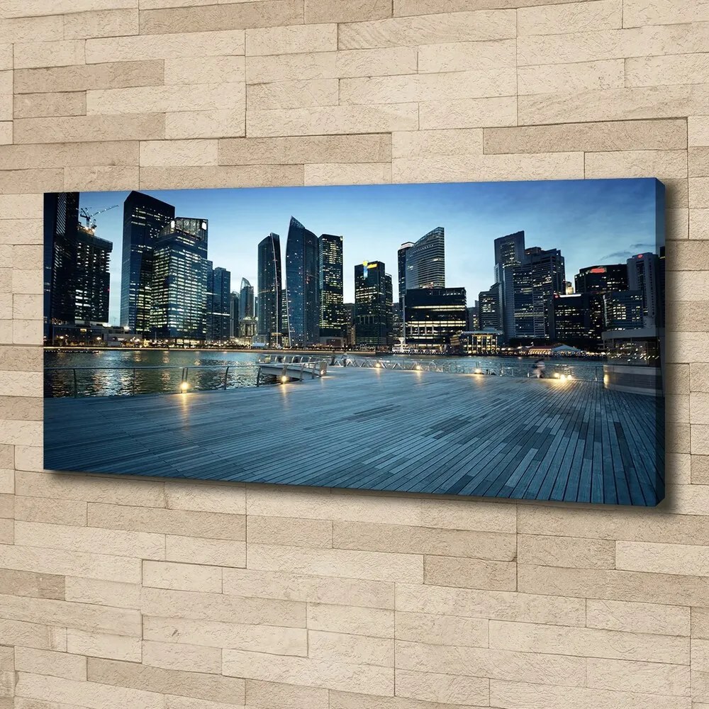 Tablou pe pânză canvas Singapore timp de noapte