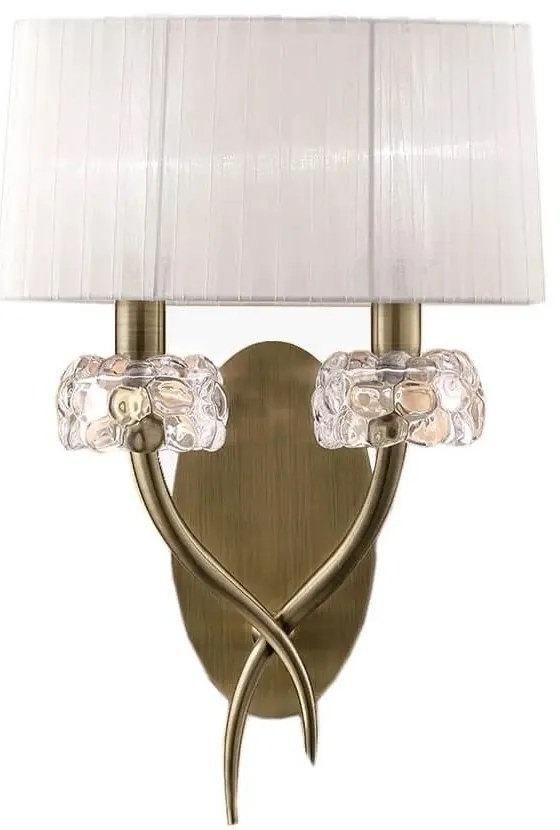 Aplica de perete clasica LOEWE antique brass/ abajur alb