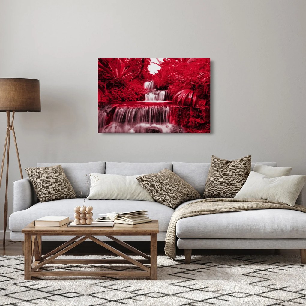 Tablou - Cascade indoneziene în roșu (90x60 cm)