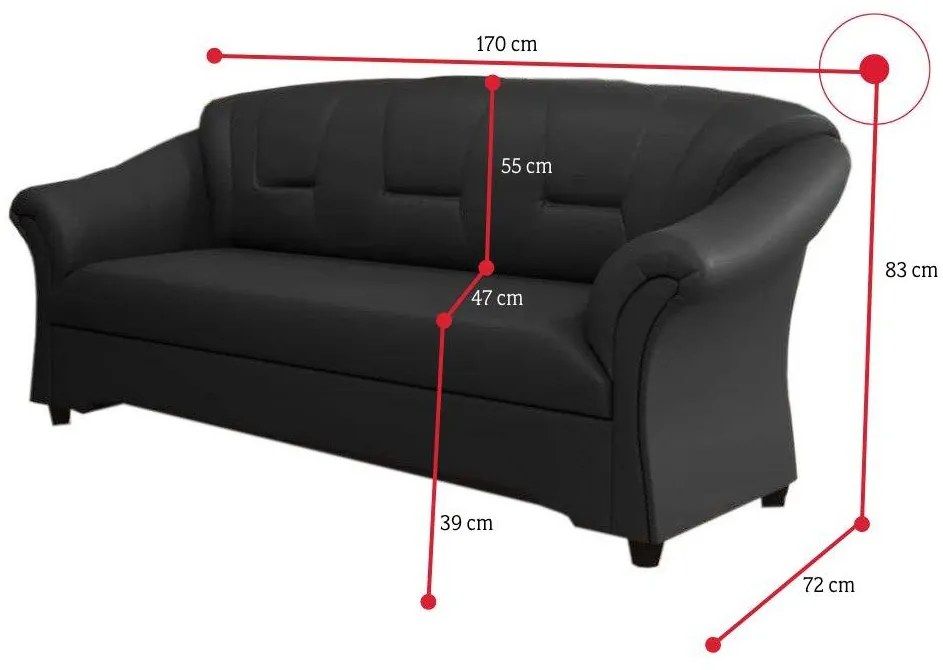 Supermobel Canapea TOM 3, 180x72, Dolaro 08