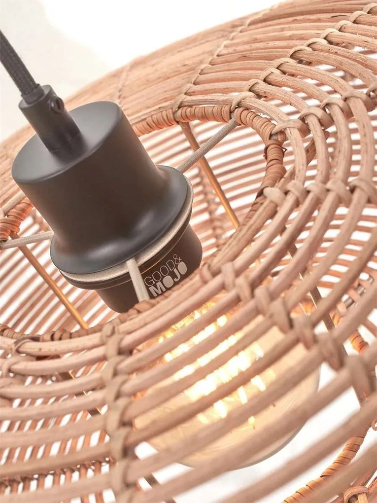 Lampadar eco din bambus cu ratan Tanami L white/disc, nat