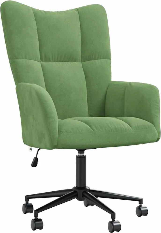 vidaXL Scaun de relaxare, verde deschis, catifea