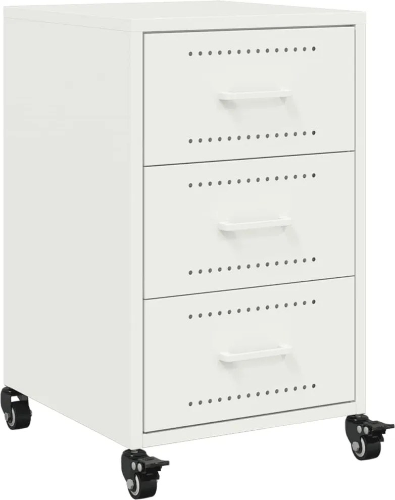 vidaXL Noptieră, alb, 36x39x59 cm, oțel