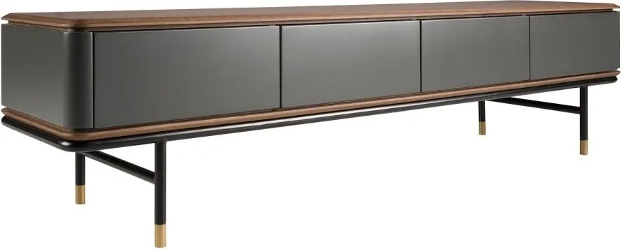 Comoda TV deosebita design LUX Dark Grey-Walnut 200x45cm