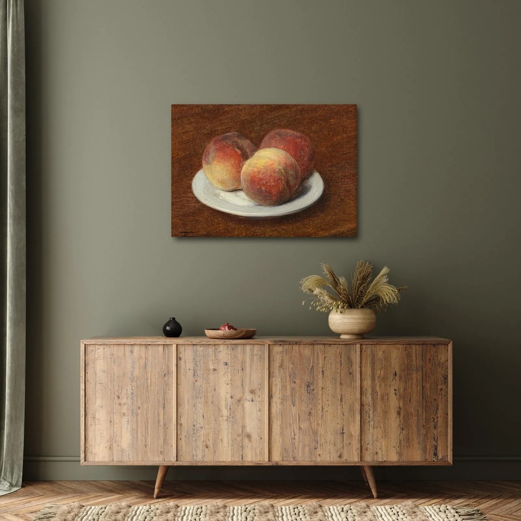 Tablou - Henri Fantin-Latour, Three Peaches on a Plate, reproducere (70x50 cm)