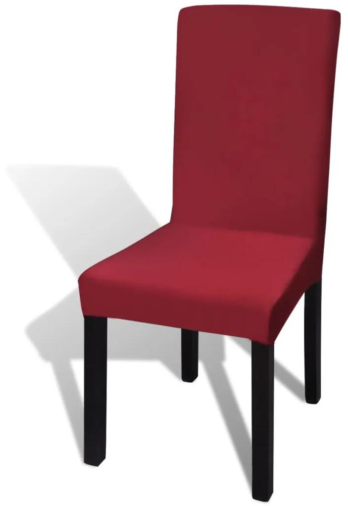 130379 vidaXL Husă elastică pentru scaun, culoare bordeaux, set 6 bucăți