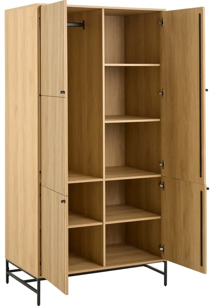 Șifonier în culoare naturală cu aspect de lemn de stejar 99x200x60 cm Albany – Actona