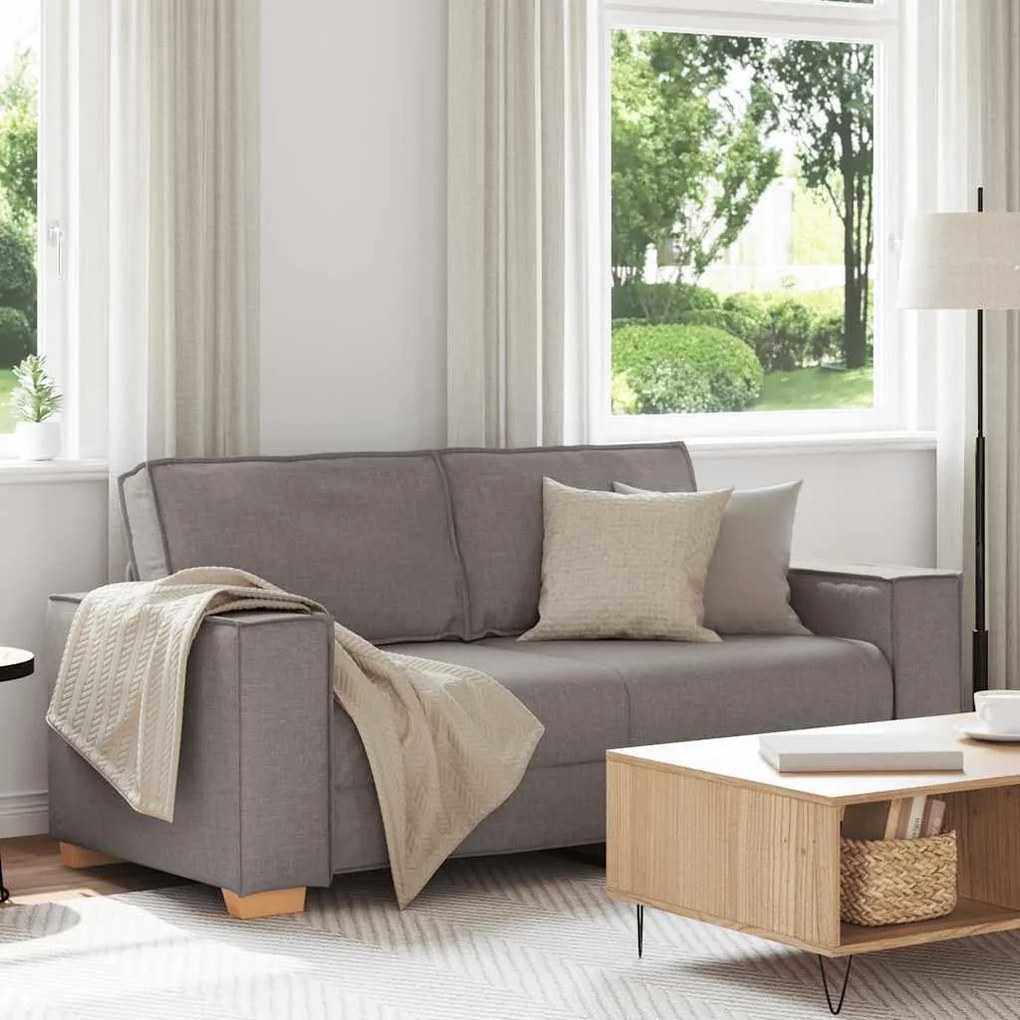 vidaXL Canapea cu 2 locuri, gri taupe, 140 cm, material textil