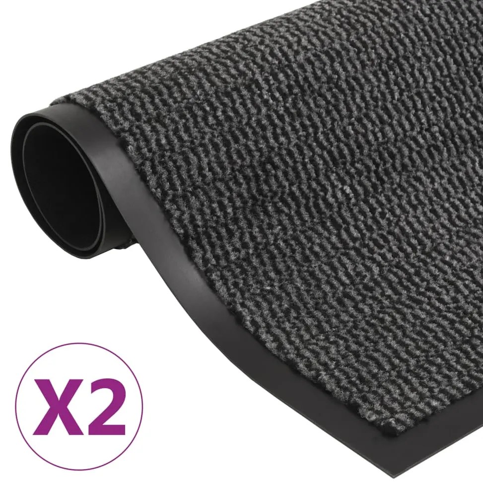 vidaXL Covoare ușă anti-praf, 2 buc. antracit, 40x60 cm dreptunghiular