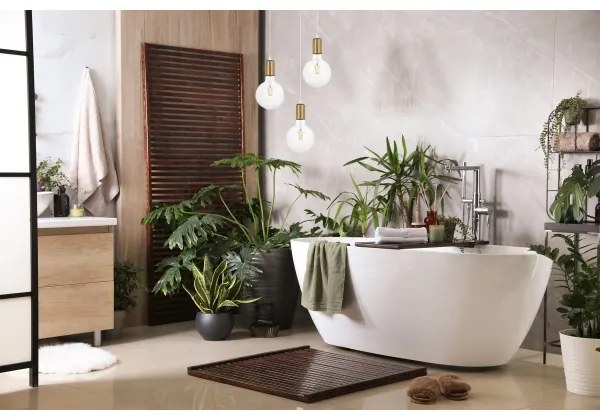 Lustră pe cablu MIROS 3xE27/60W/230V rotundă albă/aurie