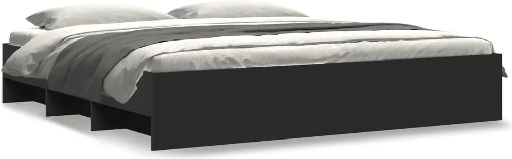 vidaXL Cadru de pat fără saltea Negru 180x200cm Lemn prelucrat