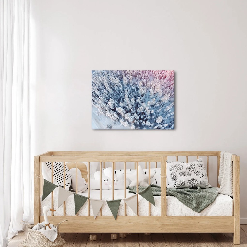 Tablou cu copaci înzăpeziți (70x50 cm)