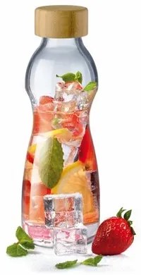 Simax 10080/LB sticlă pentru băuturi cu capac dinbambus Pure Bottle 0,5 l