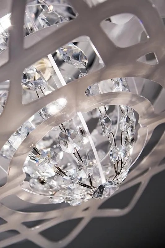 Lustra design Art Deco unicat realizata manual Aurora Large alb