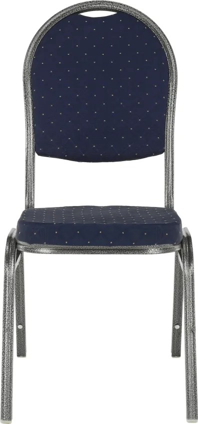 Scaun, stivuibil, textil albastru închis/gri cadru, JEFF 2 NEW